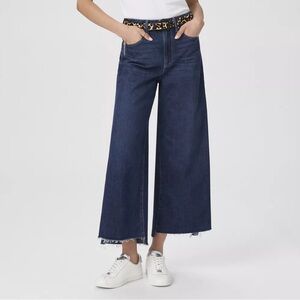 PAIGE Frankie Seamed Gracie Lou Wide Leg Jean in Dark Wash - 27